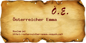 Österreicher Emma névjegykártya